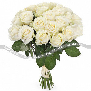 Монобукет белых роз - букет из белых роз