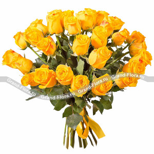 Монобукет желтых роз - букет из желтых роз